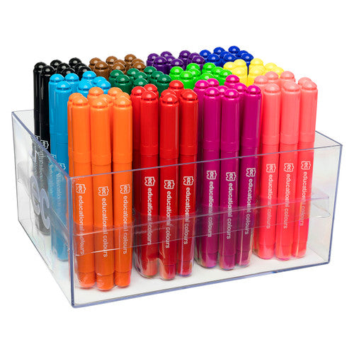Educational Colours Master Mega Markers crate of 96 with jumbo barrels and broad tapered nibs in assorted colours