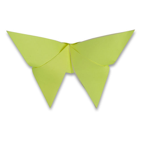 Educational Colours Origami Paper Assorted Fluoro Colours Pack of 200. Close-up of bright fluorescent origami paper sheets fanned out to show colour range.