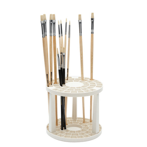 Educational Colours round plastic paint brush holder with 49 segments and 14cm diameter, suitable for brushes, pens, and pencils