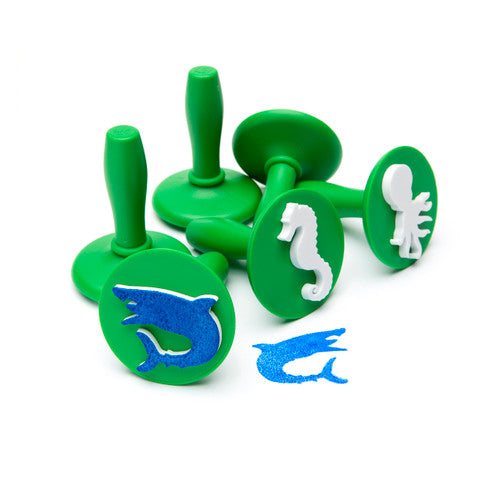 Educational Colours Paint and Dough Stampers Sea Life Set of 6. Educational Colours sea life stampers set of 6 in plastic hangsell packaging.