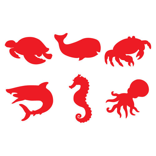 Educational Colours Paint and Dough Stampers Sea Life Set of 6. Close-up of marine themed stamp face showing 60mm diameter impression surface.