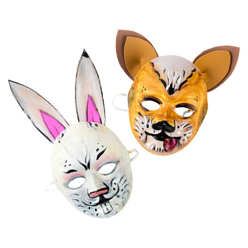 Group of Educational Colours paper mache full masks ready for painting and decorating, bulk pack of 24