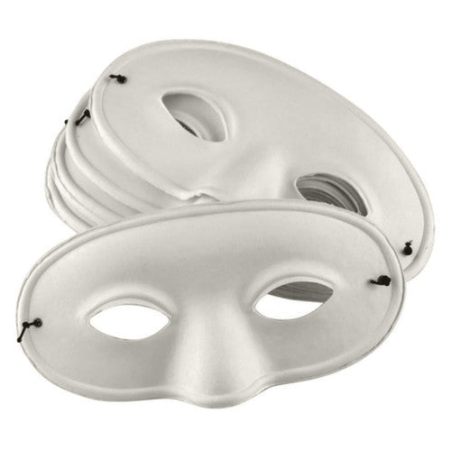 Educational Colours Paper Mache Half Masks Pack of 24. Educational Colours biodegradable cane-fibre half masks with head elastics, pack of 24.