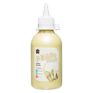Educational Colours Pearl Paint Junior Acrylic 250ml Yellow bottle with pearlescent finish
