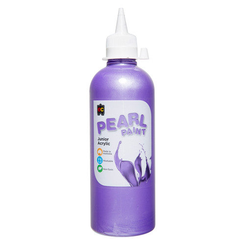 Educational Colours Pearl Paint Junior Acrylic 500ml Violet. Educational Colours Pearl Paint Junior Acrylic 500ml in Violet, eco-friendly PET bottle.