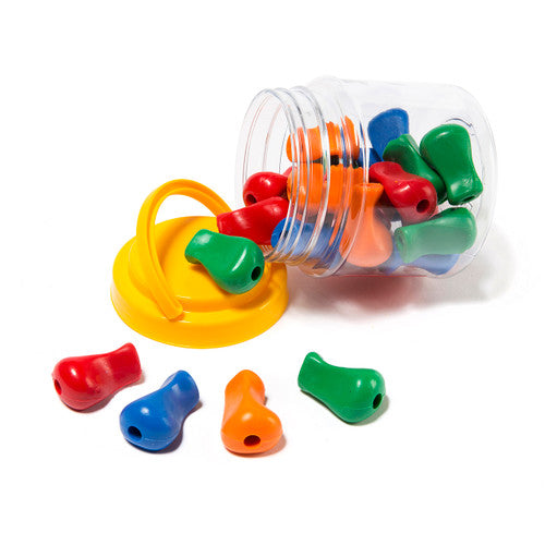 Educational Colours Pencil Grips Jar of 24. Educational Colours pencil grips in a jar of 24, soft plastic in vibrant colours.