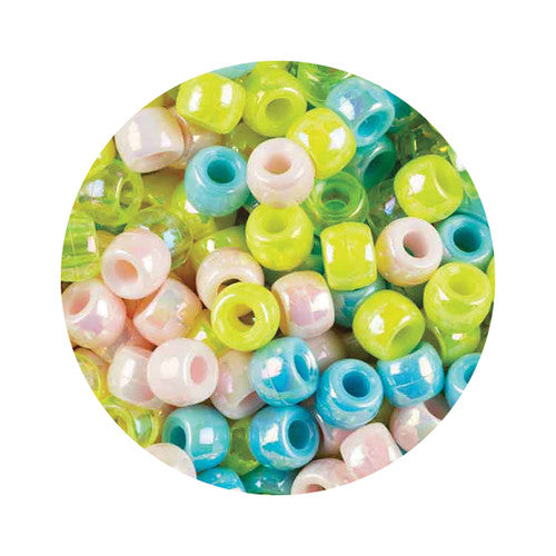 Educational Colours Pony Beads Pearl Pack of 1000. Educational Colours pearl pony beads 10mm pack of 1000 for classroom and jewellery craft projects.
