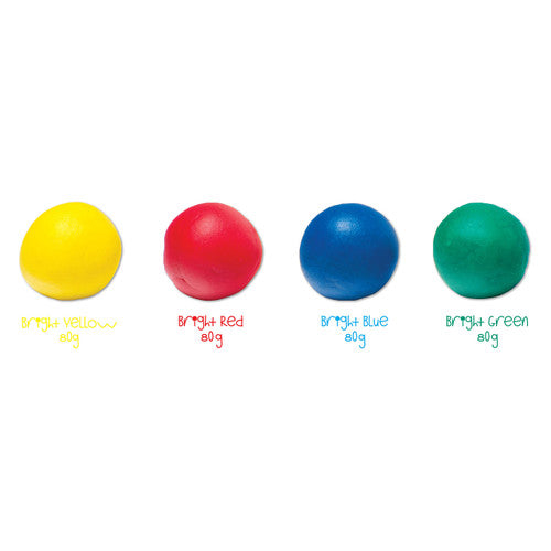 Educational Colours Rainbow Fun Dough Set of 4. Close-up of Rainbow Fun Dough tubs showing vibrant colour range for children's modelling activities.