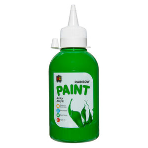 Educational Colours Rainbow Junior Acrylic Paint 250ml Leaf Green. Educational Colours Rainbow Junior Acrylic Paint 250ml bottle in Leaf Green.