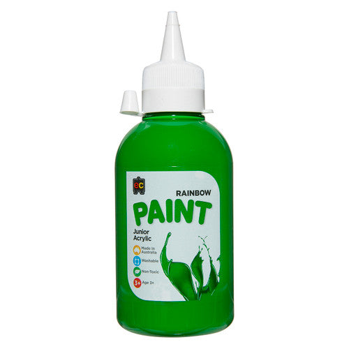 Educational Colours Rainbow Junior Acrylic Paint 250ml Leaf Green. Educational Colours Rainbow Junior Acrylic Paint 250ml bottle in Leaf Green.