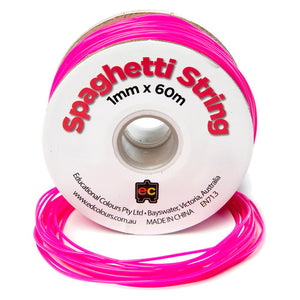 Educational Colours Spaghetti String 60m Fluoro Pink - image 1