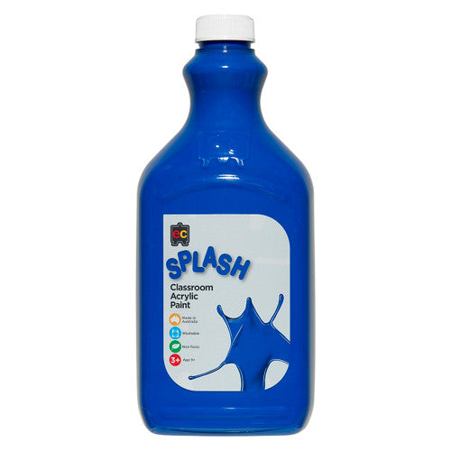 Educational Colours Splash Classroom Acrylic Paint 2L Jelly Belly Blue. Educational Colours Splash Classroom Acrylic Paint 2L bottle in Jelly Belly Blue.