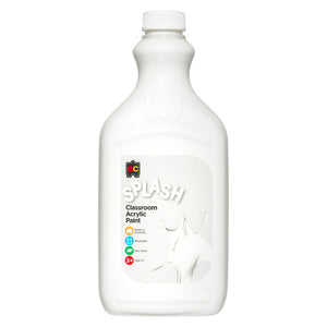 Educational Colours Splash Classroom Acrylic Paint 2L Snowball White. Educational Colours Splash Classroom Acrylic Paint 2 litre bottle in Snowball White.