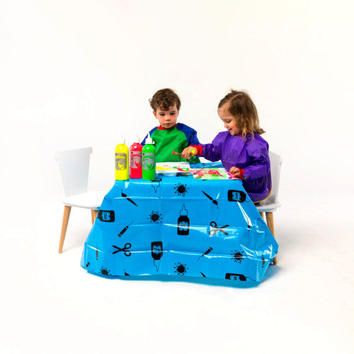 Educational Colours Splash Mat 150cm x 150cm. Splash mat placed under a high chair to catch food spills during feeding time.