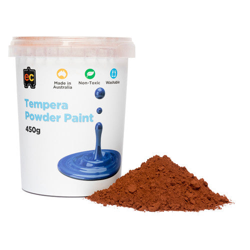 Educational Colours Tempera Powder Paint 450g Brown. Educational Colours Tempera Powder Paint 450g in Brown, front view of container.
