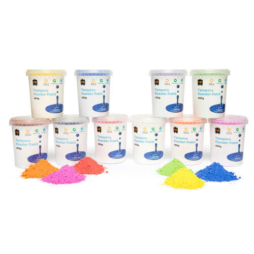 Educational Colours Tempera Powder Paint 450g Orange. Orange tempera powder paint 450g suitable for school arts and crafts.