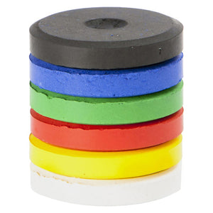 Educational Colours Temperablock 06W Refill Pack of 6 assorted watercolour discs in white, black, red, blue, green and yellow