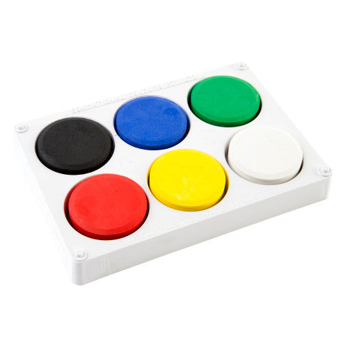 Educational Colours Temperablock 06W Set showing six solid watercolour discs in a No.60 palette