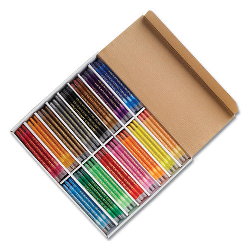 Educational Colours Twist-It Crayons box of 240 showing 12 bright colours arranged in rows