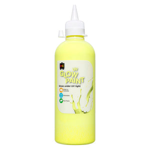 Educational Colours UV Glow Paint 500ml yellow bottle front view