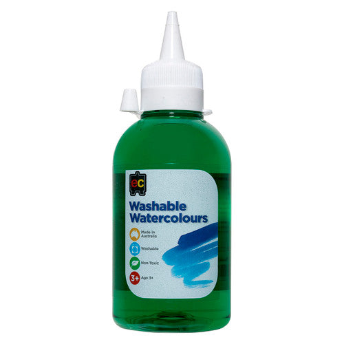 Educational Colours Washable Watercolour 250ml Green. Educational Colours Washable Watercolour 250ml bottle in Green.
