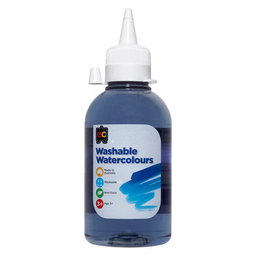 Educational Colours Washable Watercolour 250ml Grey. Educational Colours Washable Watercolour 250ml bottle in grey on a white background.