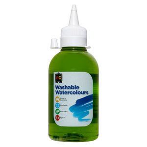 Educational Colours Washable Watercolour 250ml Lime. Educational Colours Washable Watercolour 250ml bottle in Lime green.