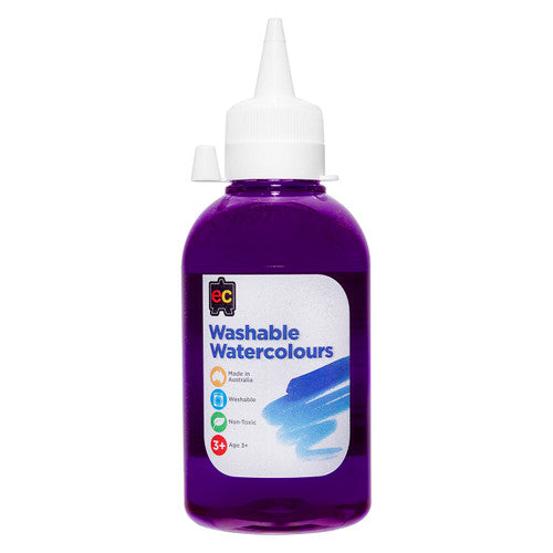 Educational Colours Washable Watercolour 250ml Magenta. Educational Colours Washable Watercolour 250ml bottle in Magenta, eco-friendly PET packaging.