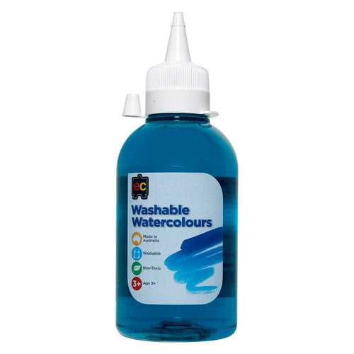Educational Colours Washable Watercolour 250ml in Turquoise, eco-friendly PET bottle, made in Australia
