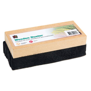 Educational Colours Wooden Duster. Educational Colours 110mm x 50mm wooden handle felt duster for blackboards and whiteboards.