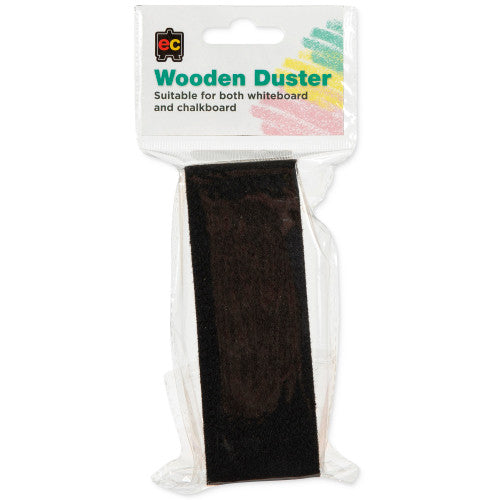 Educational Colours Wooden Duster Hangsell. Educational Colours Wooden Duster with felt pad, 110mm x 50mm, hangsell packaging.
