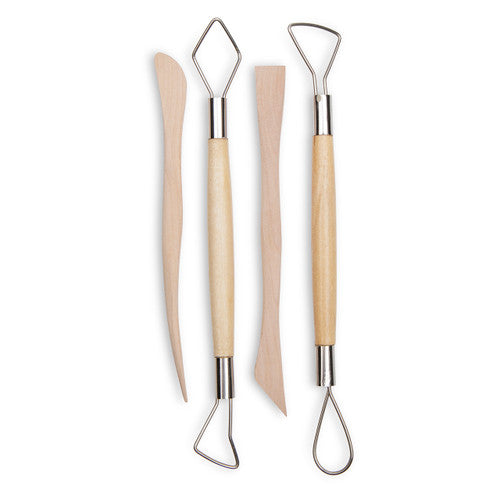 Educational Colours Wooden Modelling Tools Set of 4. Educational Colours set of 4 wooden modelling tools with varied sculpting ends, 15-20 cm long.