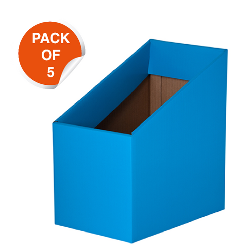 Elizabeth Richards light blue book boxes, pack of 5, front view