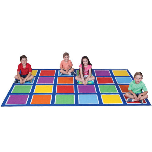 Elizabeth Richards Colour Squares Placement Rug Dark Blue 24 Squares - image 2