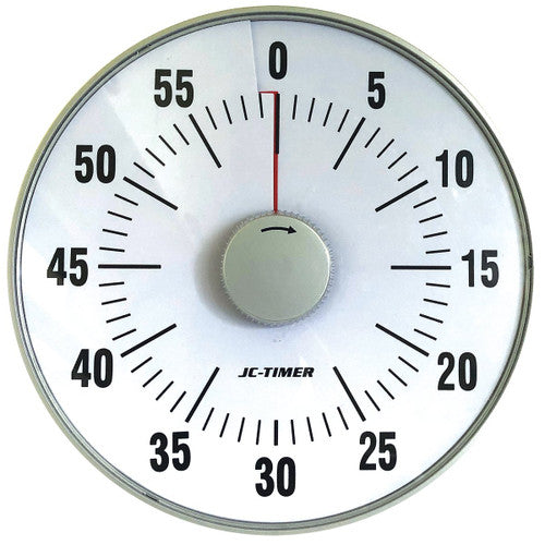 Elizabeth Richards 18cm magnetic countdown classroom timer with red disk display on white background
