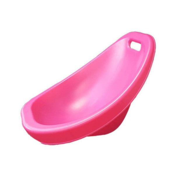 Close-up of Scoop Rocker seat showing single-material plastic construction