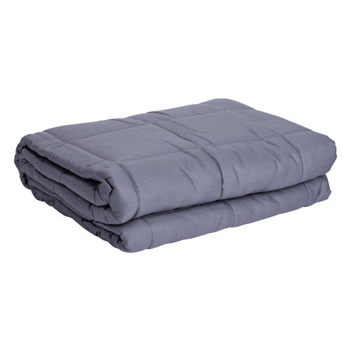 Elizabeth Richards small weighted blanket in dark grey with grey minky cover
