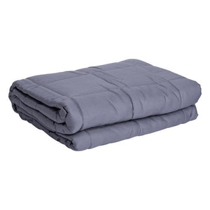 Elizabeth Richards small weighted blanket in dark grey with grey minky cover