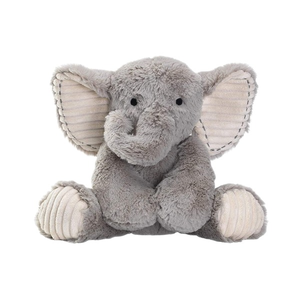 Elizabeth Richards Weighted Cuddly Elephant, 44cm long, in soft grey polyester fur