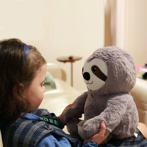 Weighted Sloth laying flat showing full 47cm length from head to paw