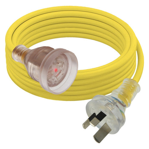 Energizer 10m yellow heavy duty extension lead for 240V mains power use