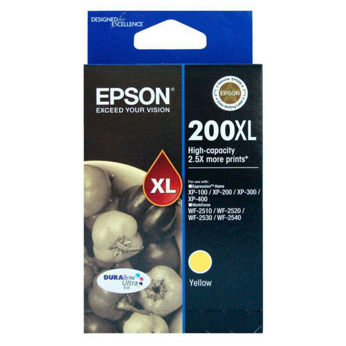 Epson 200XL Yellow DURABrite Ultra high yield ink cartridge for Expression Home and WorkForce printers