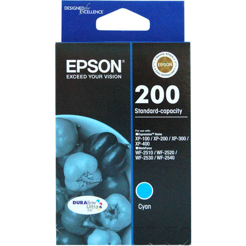 Epson 200 standard capacity DURABrite Ultra cyan ink cartridge C13T200292 for Expression Home and WorkForce printers