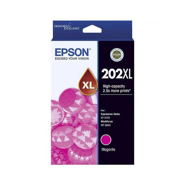 Epson 202XL High Yield Magenta Ink Cartridge C13T02P392 for WorkForce WF-2860 and Expression Home XP-5100