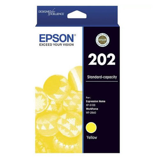 Epson 202 Standard Capacity Yellow Ink Cartridge C13T02N492 for WF-2860 and XP-5100 printers