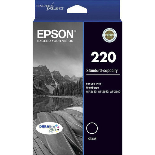 Epson 220 DURABrite Ultra Standard Capacity Black Ink Cartridge C13T293192 for WorkForce and Expression Home printers