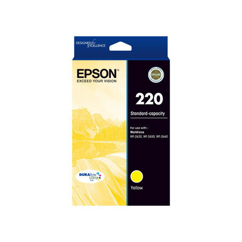 Epson 220 DURABrite Ultra yellow ink cartridge C13T293492 for WorkForce and Expression Home printers