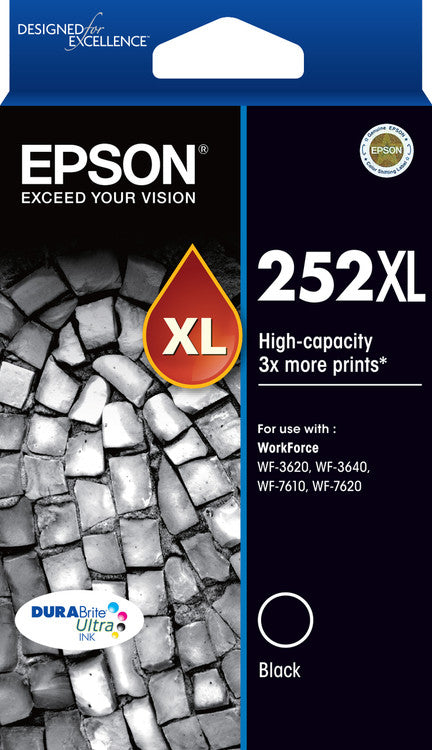 Epson 252XL DURABrite Ultra high yield black ink cartridge for WorkForce printers