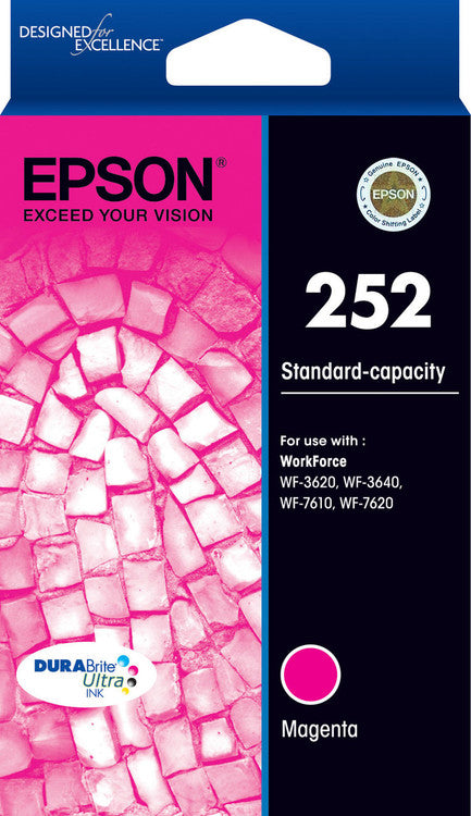 Epson 252 Standard Capacity DURABrite Ultra magenta ink cartridge for WorkForce inkjet printers