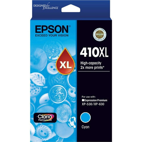 Epson 410XL High Yield Claria Premium Cyan ink cartridge C13T340292 for Expression Premium printers